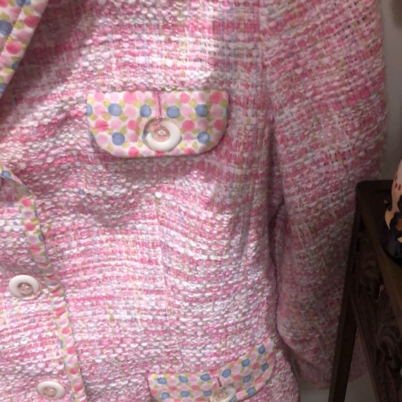 Vintage Sigrid Olsen classic pink tweed trimmed in polkadots!! - Picture 7 of 8